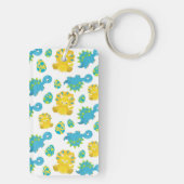 恐竜のパターン、かわいい恐竜、ベビーDino キーホルダー (裏面)