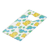 恐竜のパターン、かわいい恐竜、ベビーDino クレジットカード栓抜き (正面アングル)