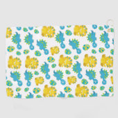 恐竜のパターン、かわいい恐竜、ベビーDino ゴルフタオル (横)