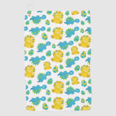 恐竜のパターン、かわいい恐竜、ベビーDino ゴルフタオル (正面)