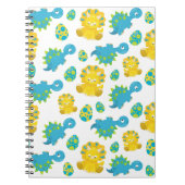 恐竜のパターン、かわいい恐竜、ベビーDino ノートブック (正面)