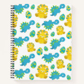 恐竜のパターン、かわいい恐竜、ベビーDino ノートブック (正面)