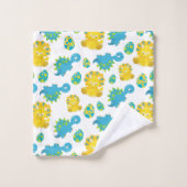 恐竜のパターン、かわいい恐竜、ベビーDino バスタオルセット (ウォッシュタオル)