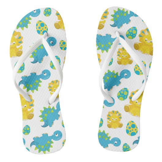 恐竜のパターン、かわいい恐竜、ベビーDino ビーチサンダル (ソール)