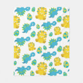 恐竜のパターン、かわいい恐竜、ベビーDino フリースブランケット (正面)