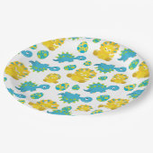 恐竜のパターン、かわいい恐竜、ベビーDino ペーパープレート (アングル)