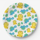 恐竜のパターン、かわいい恐竜、ベビーDino ペーパープレート (正面)