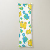 恐竜のパターン、かわいい恐竜、ベビーDino ボディピロー (裏面 (縦))