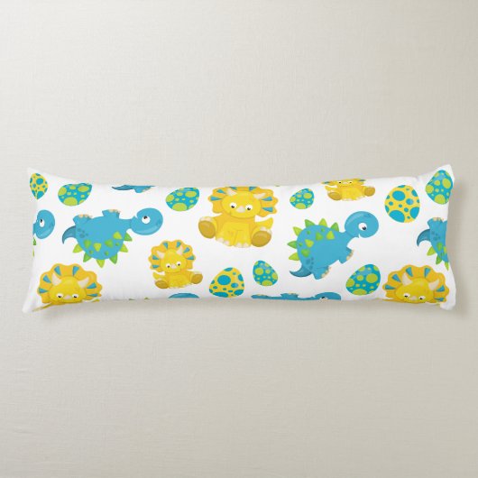 恐竜のパターン、かわいい恐竜、ベビーDino ボディピロー (正面)