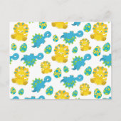 恐竜のパターン、かわいい恐竜、ベビーDino ポストカード (正面)