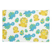 恐竜のパターン、かわいい恐竜、ベビーDino 枕カバー (裏面)