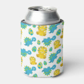 恐竜のパターン、かわいい恐竜、ベビーDino 缶クーラー (缶正面)