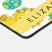 恐竜のパターン、可愛い恐竜、あなたの名前 デスクマット (コーナー)