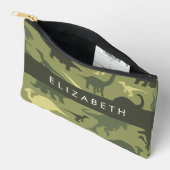 恐竜のパターン、恐竜のシルエット、あなたの名前 アクセサリーポーチ (見開き)