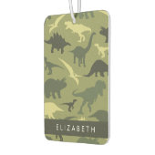 恐竜のパターン、恐竜のシルエット、あなたの名前 カーエアーフレッシュナー (左)