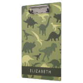 恐竜のパターン、恐竜のシルエット、あなたの名前 クリップボード (左)