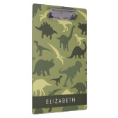 恐竜のパターン、恐竜のシルエット、あなたの名前 クリップボード (右)