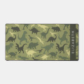 恐竜のパターン、恐竜のシルエット、あなたの名前 デスクマット (正面)