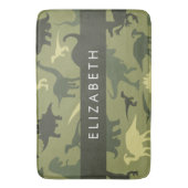 恐竜のパターン、恐竜のシルエット、あなたの名前 バスマット (正面縦)