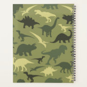 恐竜のパターン、恐竜のシルエット、あなたの名前 プランナー手帳 (裏面)
