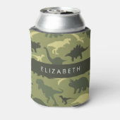 恐竜のパターン、恐竜のシルエット、あなたの名前 缶クーラー (缶裏面)