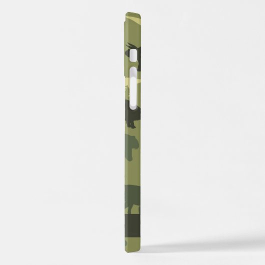 恐竜のパターン、恐竜のシルエット、あなたの名前 iPhoneケース (左側面)