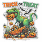 恐竜のパン、トリックまたはトリートディノ シール (正面)