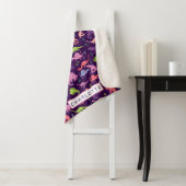 恐竜のパーソナライズされたピンク紫の少女 シェルパブランケット (インサイチュ)