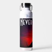 恐竜のパーソナライズされた名前と文字 ウォーターボトル (正面)