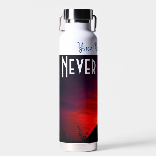 恐竜のパーソナライズされた名前と文字 ウォーターボトル (正面)