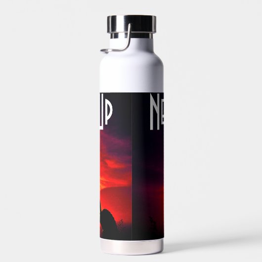 恐竜のパーソナライズされた名前と文字 ウォーターボトル (右面)