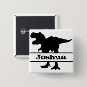 恐竜のパーソナライズされた名札 缶バッジ (正面&裏面)