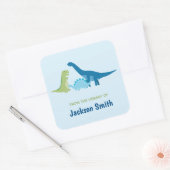 恐竜のパーソナライズされた蔵書票 スクエアシール (封筒)