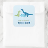 恐竜のパーソナライズされた蔵書票 スクエアシール (バッグ)