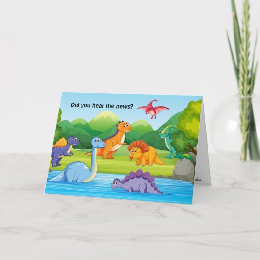 恐竜のパーソナライズ誕生日少年の名前と年齢 カード (正面)