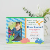 恐竜のパーティの招待状 招待状 (スタンド正面)