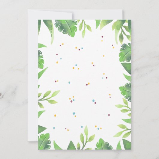 恐竜のパーティーのような誕生日招待状 招待状 (裏面)