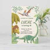 恐竜のパーティーのような誕生日招待状 招待状 (スタンド正面)