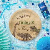 恐竜のパーティーの紙皿 ペーパープレート (パーティー)