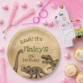 恐竜のパーティーの紙皿 ペーパープレート (パーティー)