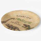 恐竜のパーティーの紙皿 ペーパープレート (アングル)