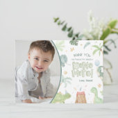 恐竜のパーティーサンキューカードと写真 サンキューカード (スタンド正面)