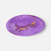 恐竜のパーティープレート紫 ペーパープレート (アングル)