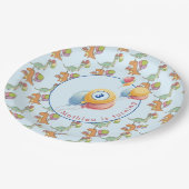 恐竜のパーティー子供の誕生日青おもしろい ペーパープレート (アングル)