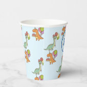 恐竜のパーティー子供の誕生日青おもしろい 紙コップ (右)