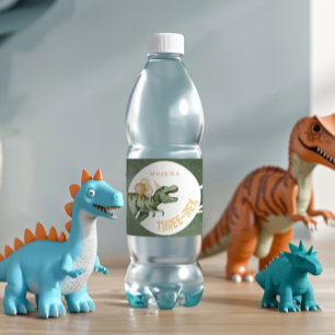 恐竜のパーティー水瓶ラベル ペットボトルラベル