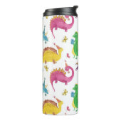 恐竜のパーティー：水彩パターン。 タンブラー (回転左)