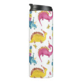恐竜のパーティー：水彩パターン。 タンブラー (回転右)