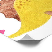 恐竜のパーティー：水彩パターン。 ポスター (角)