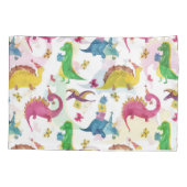 恐竜のパーティー：水彩パターン。 枕カバー (裏面)